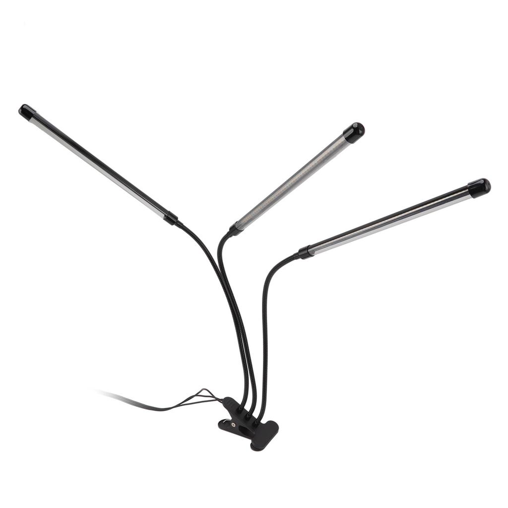 3-головочный светильник для растений с зажимом, полный спектр, красный, белый, теплый свет, 10 уровней регулировки яркости, USB-светодиод для выращивания растений