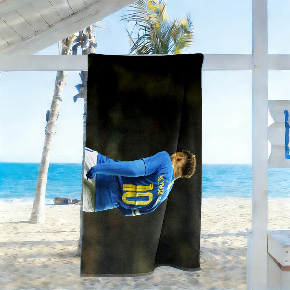 Brazilian Soccer Player Session. Beach Towel Super Soft Microfiber Quickdry Fabric Comfortable Lightweight