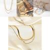 Stylish Stainless Steel Collar Necklace 14k Gold-plated Round Beaded Chain Jewelry Women's Snake Chain Necklace