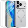 Protective Case - E.F.Connection - for iPhone 17 Pro Max - with Silver Magnetic Circle - 2 Glasses