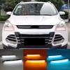 Для Ford Kuga Escape 2013 2014 2015 2016 2017 Светодиодная противотуманная фара Дневного света DRL с динамическим желтым указателем поворота