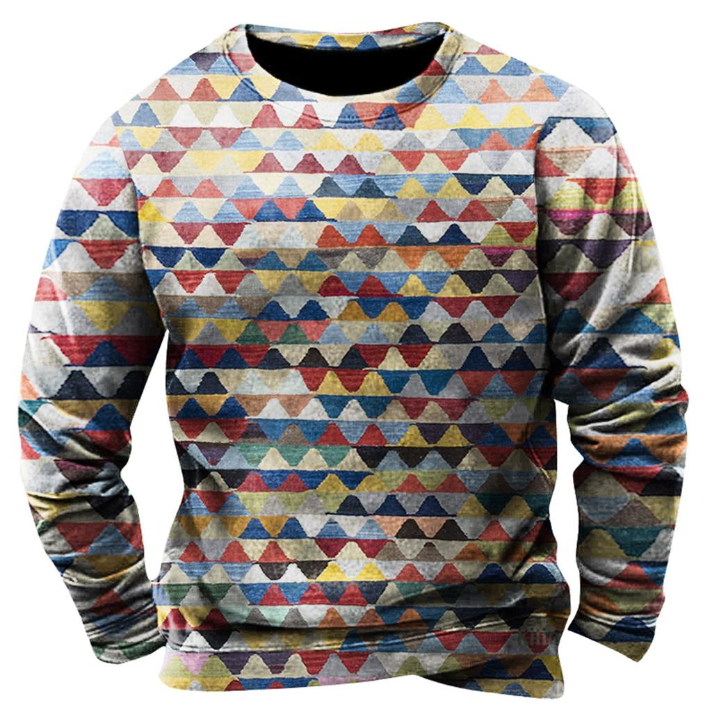 Men'S Printed Sweatshirt Outdoor Ethnic Printed Loose Long Sleeved