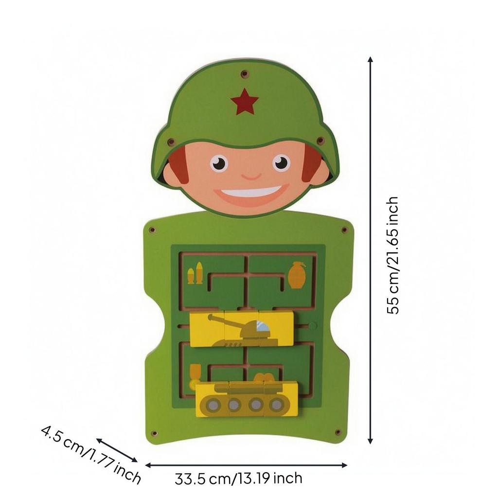 Wooden Wall Busy Board Cognitive Play Animal-Themed Learning