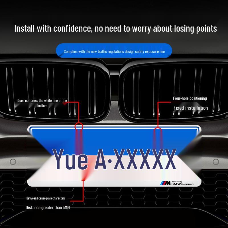 Рамка номерного знака из углеродного волокна для моделей BMW: 3, 4, 5 Серии, X3, X5, X6, X7, M3, M4.