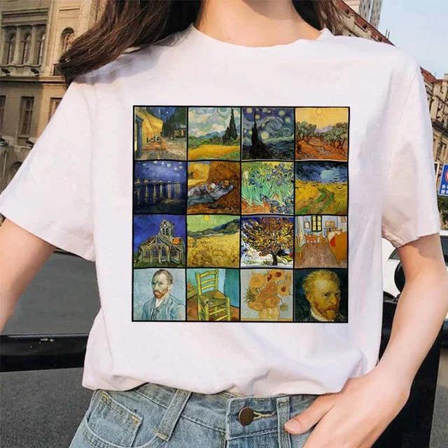 Van Gogh Cat Van Gogh Cat Art Oil Painting Printed TShirt Unisex Clothes Summer Fashion Trendy Casual TShirt