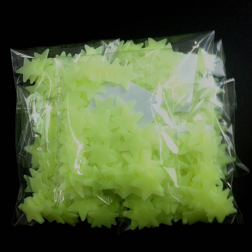 100 шт. светящиеся наклейки со звездами светятся в темноте флуоресцентные художественные съемные настенные украшения