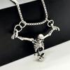 Car Skeleton Hanging Decoration Exaggerated Gothic Vintage Hip Hop Punk Zinc Alloy Skull Necklace Auto Interior Rearview Mirror Skeleton Charm