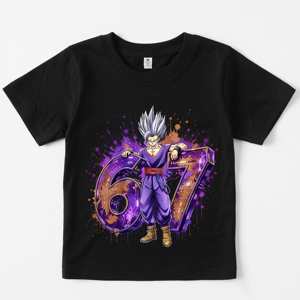 Футболка с принтом Dragon Ball Gohan 67 для детей, хлопковая, повседневная, для детей и подростков, мальчиков и девочек, для повседневной носки