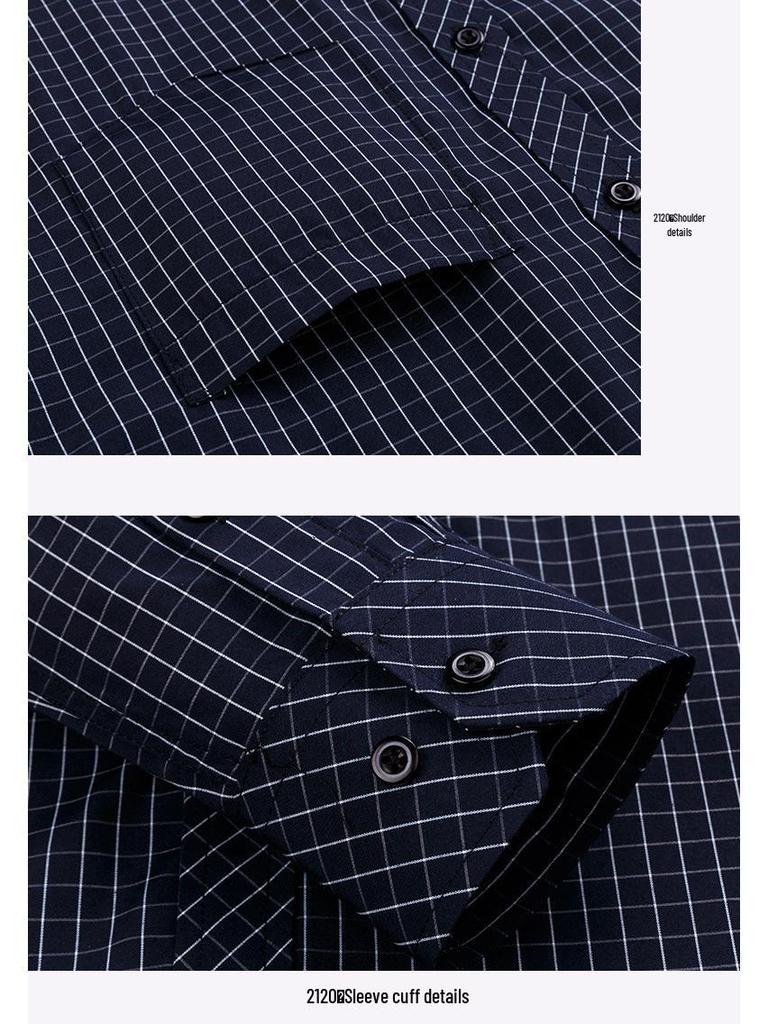 Men's Business Casual Striped Long-Sleeve Shirt - Simple and Fashionable