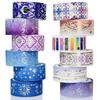 12 Rolls Starry Night Washi Tapes Set 15mm Constellation Diamond Gold Silver Foil Adhesive Decoration Sticker
