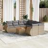 VidaXL Garden Lounge Set with Cushions 9 Pcs, Patio Sofas, Patio Furniture Set, Outdoor Furniture, Beige 3224932