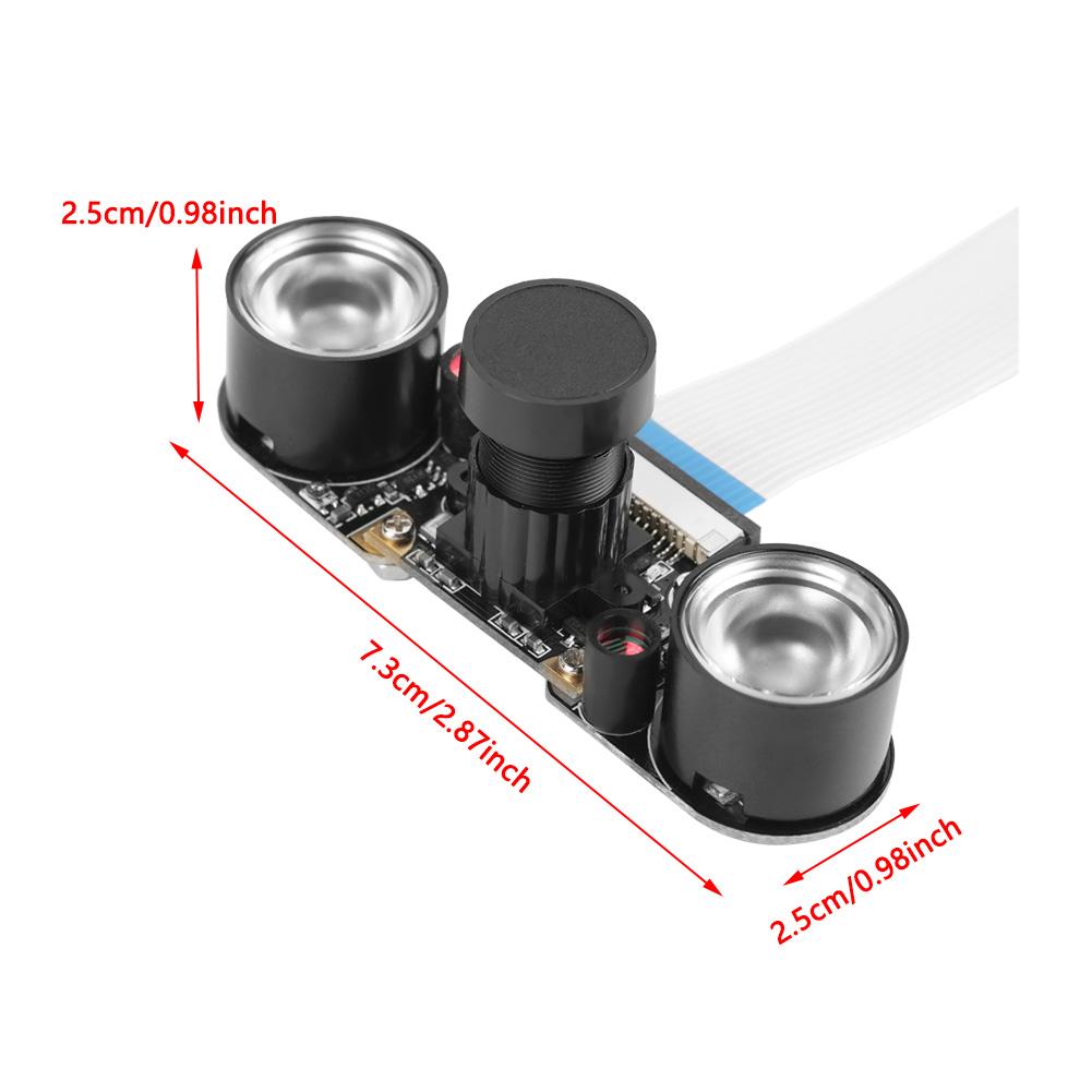 1pc 5MP Camera Module Board 72 degrees with Night Vision LED Fill Light For Raspberry Pi B 3 2
