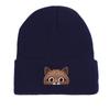 Peeping Cat Print Knitted Hat Beanie, Animal Woman Cap Lightweight Cancer Chemo Trendy Pompom Beanies Knit Cap Beanie