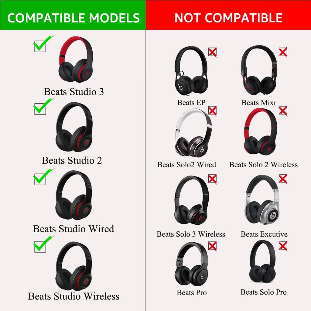 Ear Pads for Beats Studio3 Wireless Compatible with Krone Kalpasmos Beats Headphones Comfortable Memory Foam for Wireless High-Fit [Replacement