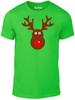 Мужская футболка Рудольф Олень Праздничный Рождественский Подарок Красный Нос Рождество Санта