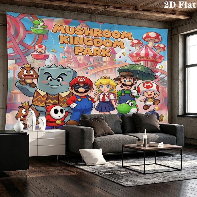 Super Mario Wall Tapestry Aesthetic Wall Hanging Printed Fabric Blanket Decorative Tapestries For Bedroom Living Room Home Decor