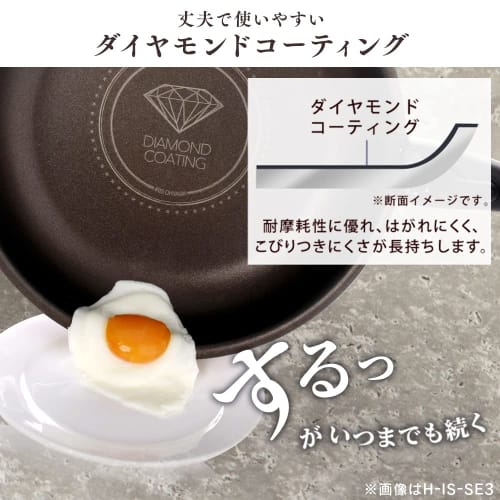 IRIS OHYAMA 6-Piece Frying Pan and Pot Set, Gas/Induction Compatible, Lightweight, Easy To Clean, Diamond-Coated Pan with Removable Handles, White/Mar