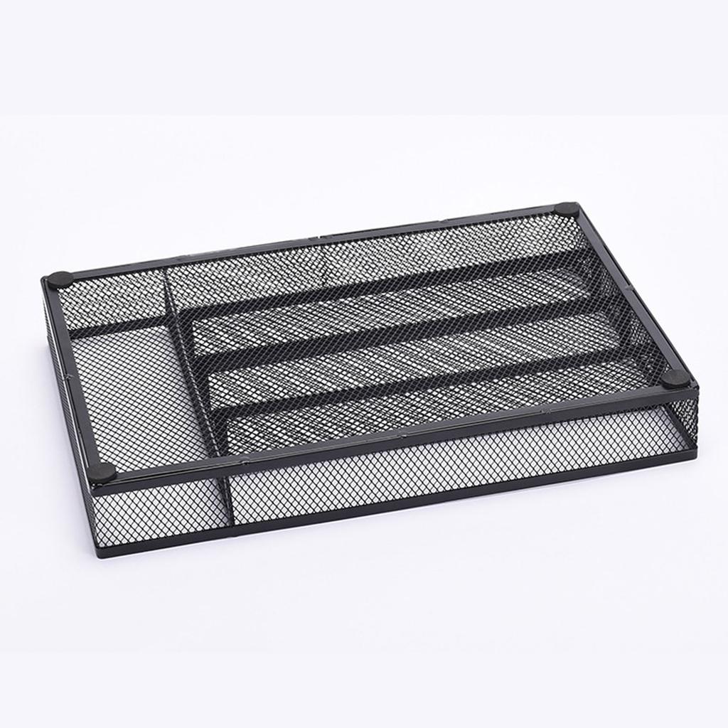 Kitchen Drawer   Carbon Steel Anti Slip Mesh Wire Utility Cutlery Tray Silverware Flatware Storage Divider for Spoons Forks