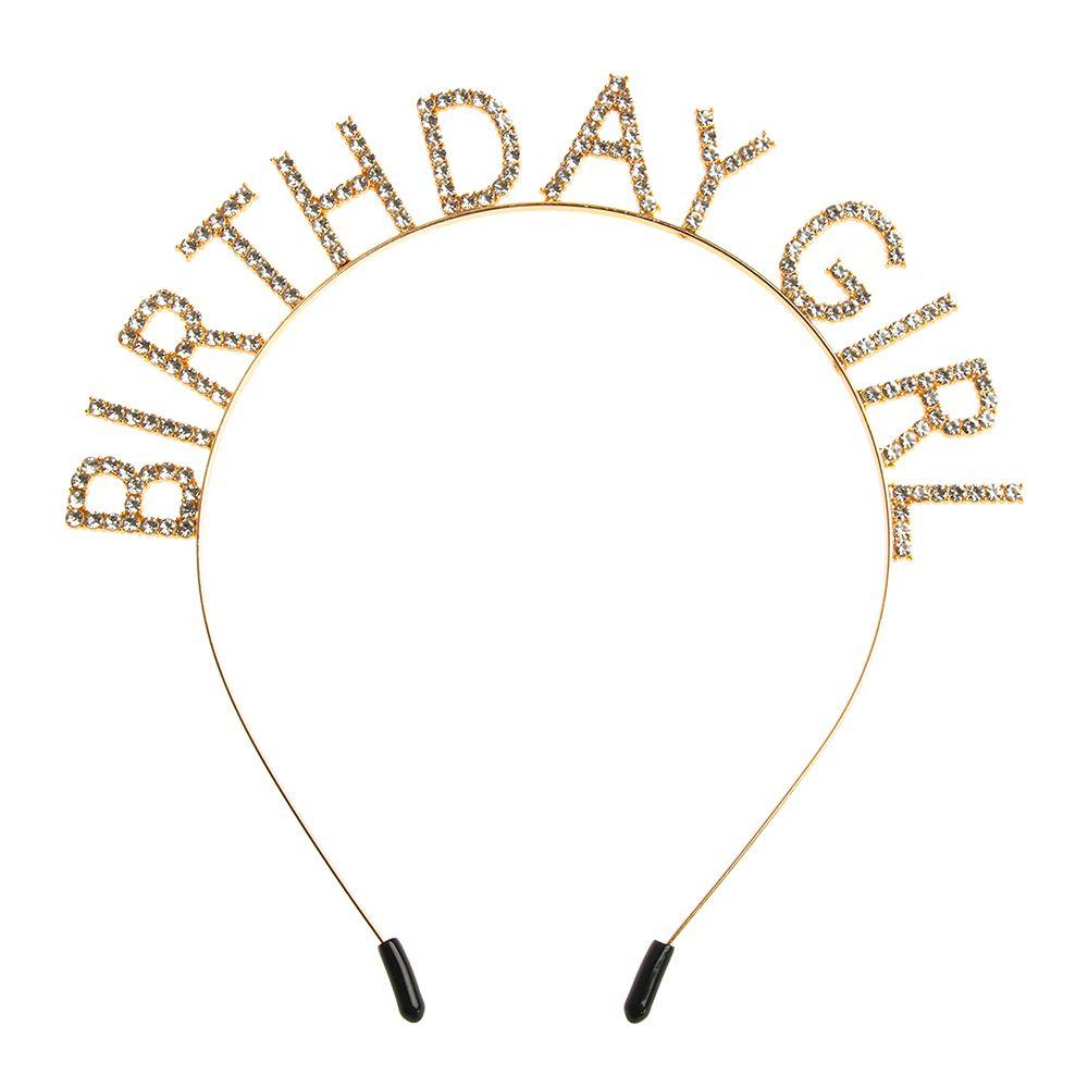 Fashion Rhinestone Metal Alloy Birthday Party Tiara Birthday Girl Headband Hair Hoop Princess Crown