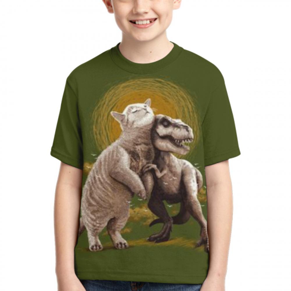 Летняя забавная детская футболка с короткими рукавами, повседневные детские футболки с 3D принтом животных, одежда, футболка для мальчиков и девочек