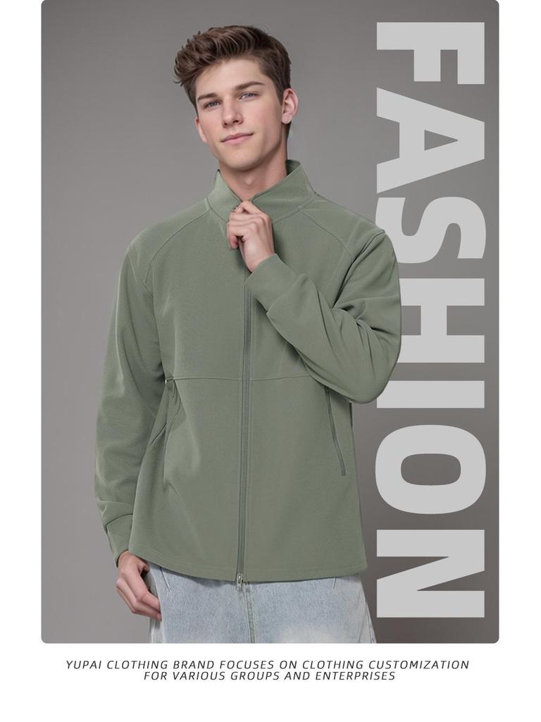 Custom Embroidered Stand Collar Hoodie Jacket: Business Workwear & Group Uniform with Logo Printing