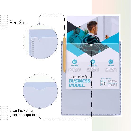Mr. Pen- Plastic Folders with Front Pocket, 5 pcs, Assorted Colors, 2 Pocket Folder