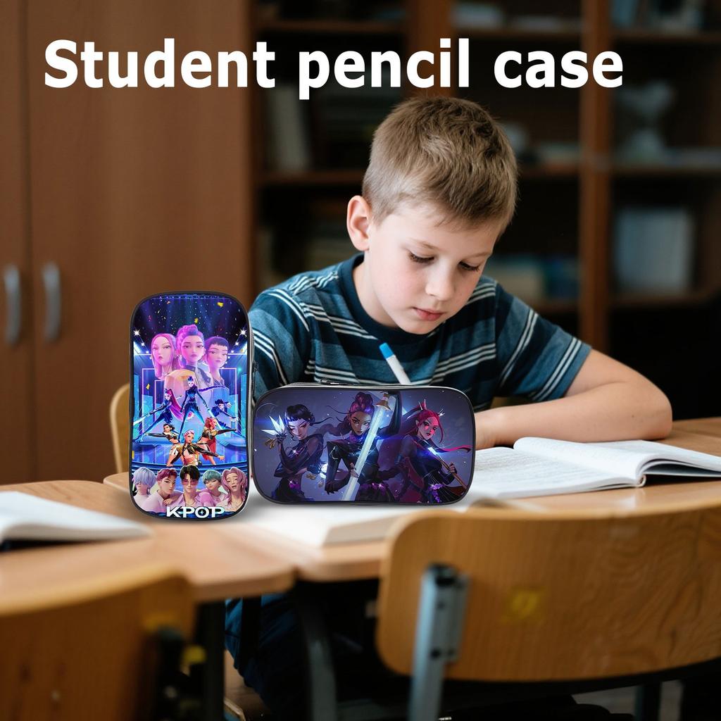 KPOP Девочки Мультяшный Пенал Пенал для Начальной Школы Сумка для Канцелярских Принадлежностей Детский Пенал Аниме Принт
