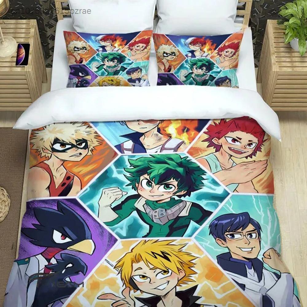 Japan Anime My Hero Academia Bedding Set 3D Printed  Duvet Covers Pillowcases Twin Full King For Kids Adults Bedroom