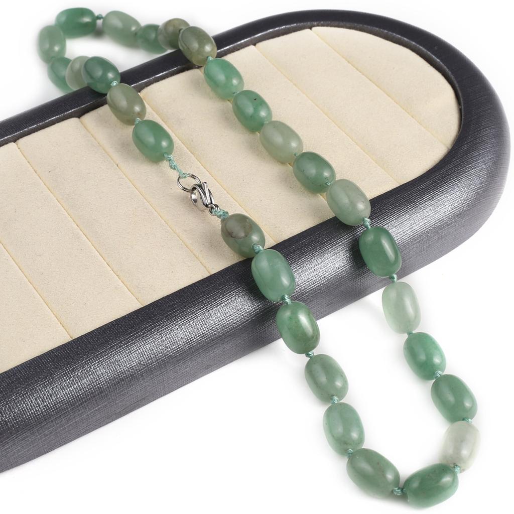 Women Necklace Natural Stone Green Aventurine Necklace Irregular Beads Charms For Birthday Gift Length 45 CM