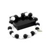 Stones and Minerals. Howlite Beads Bracelet + Matte Black Onyx 8 Mm. Made In France.