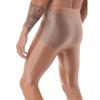 Mens Shiny High Rise Swim Shorts Elastic Waist Sports Bottoms Leggings