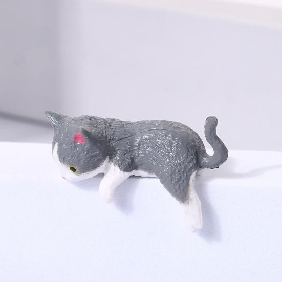 5/12 шт. Мини-фигурка кошки Крепление на приборную панель автомобиля, экран центрального управления, дисплей, спящий, лежащий, сидящий котенок, статуэтка, скульптура животного, украшение