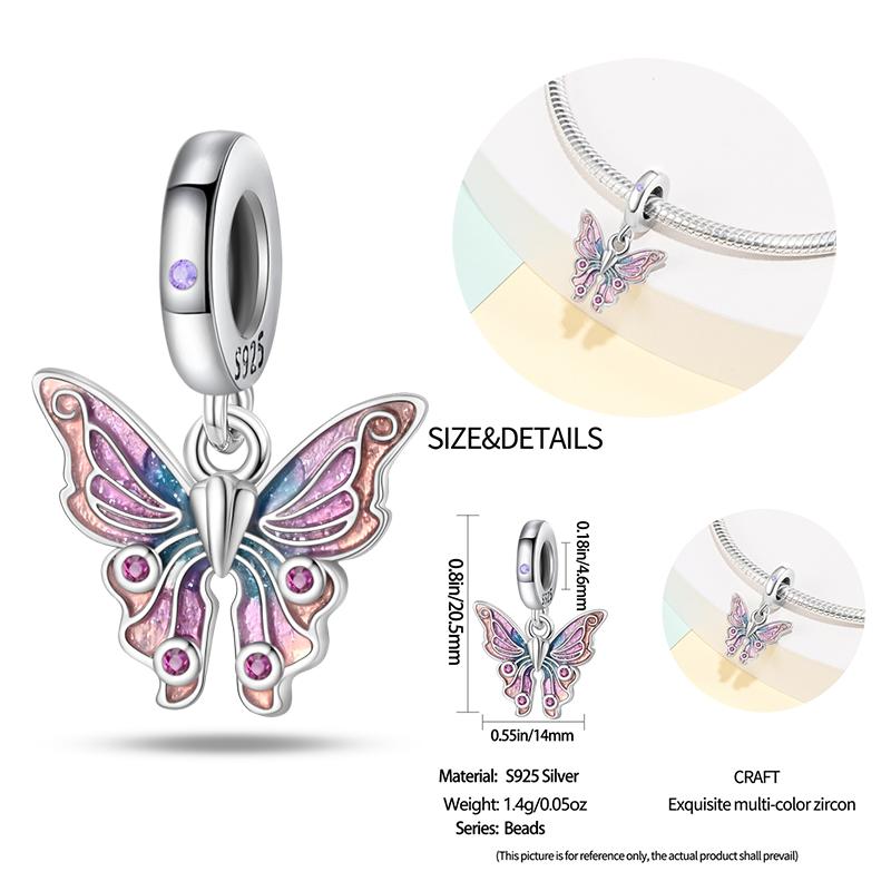 New Copper Bow Star Love Pink Series Charm Beads Suitable For 3Mm Original Bracelet Diy Fashion Jewelry Gift