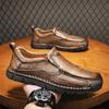 Outdoor Men's Leather Loafers Handmade Male Casual Shoes Moccasins Slip on Walking Flats Leisure Walk Driving Footwear Sneakers