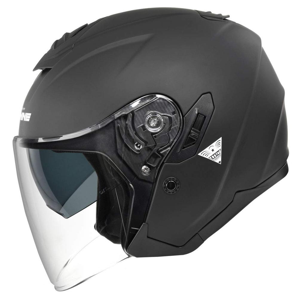 KOMINE Мотоциклетный FL Композитный FRP Шлем-джет Матовый черный L Козырек с защитой от УФ-лучей FRP Оболочка Внутренний визор Магнитная застежка HK-172