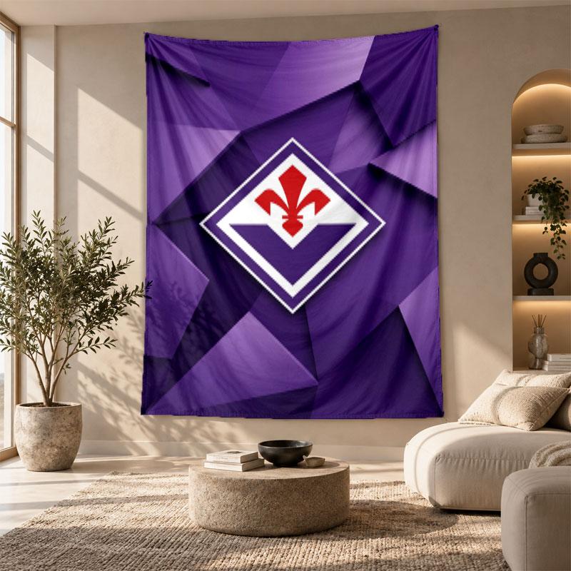 Decorative Tapestry,Fiorentina FC Printed Wall Art, Lightweight Wall Hanging For Bedroom Background