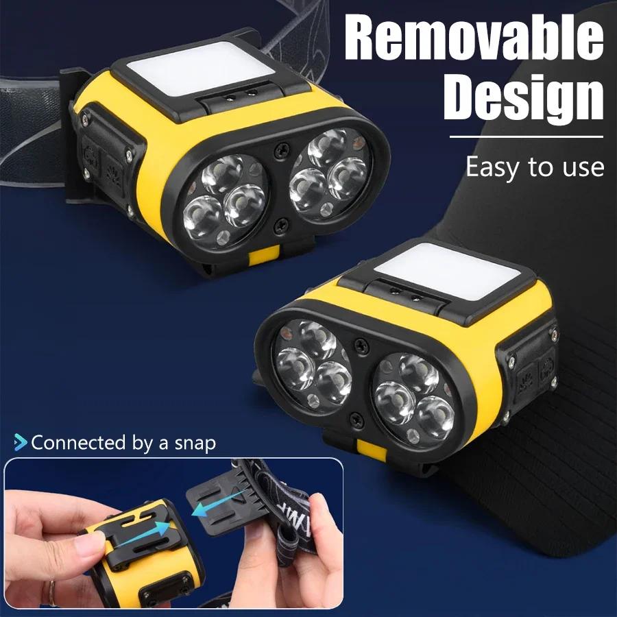 Super Bright LED Flashlights SMD Emergency Floodlight Torch with Portable Pen Clip Headlight 6 Modes Induction Headlamps
