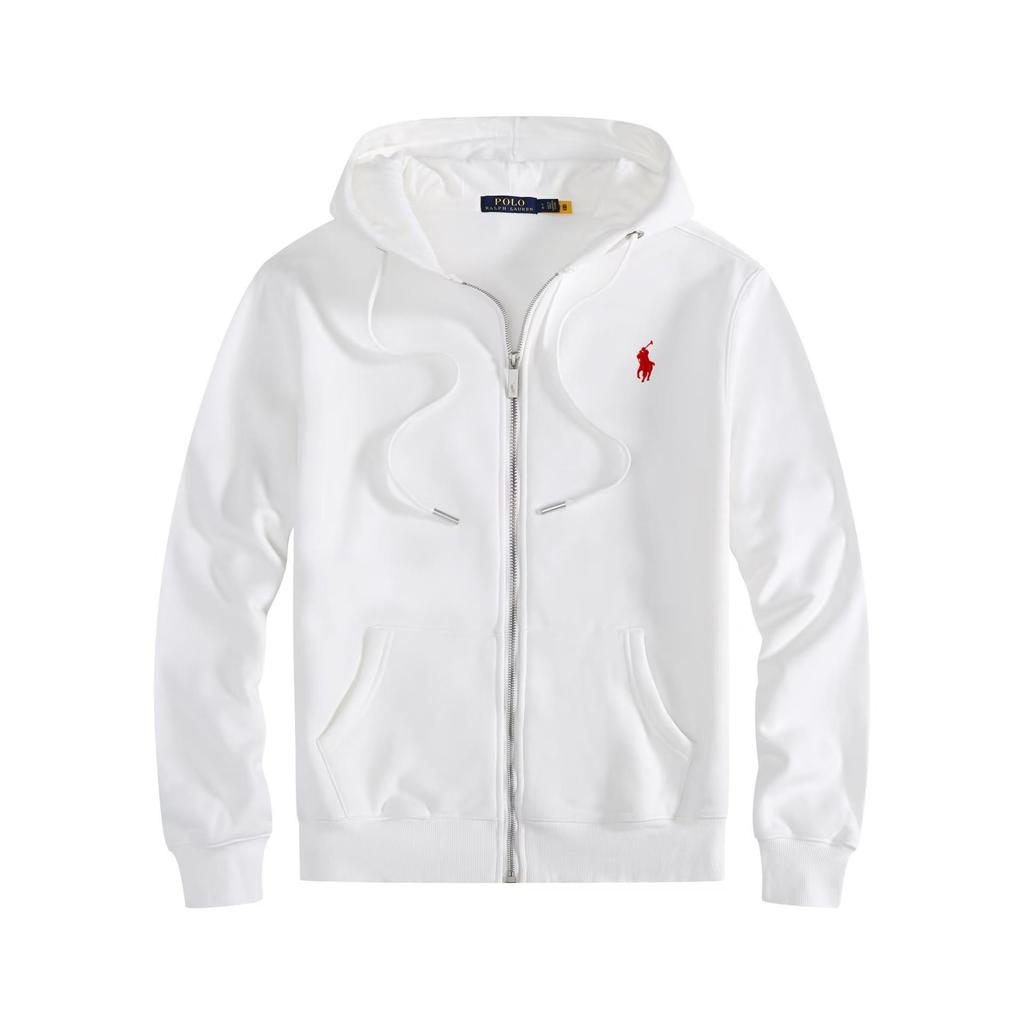 Men's Fleece-Lined Hooded Jacket with Zipper and Embroidery - Fashionable Autumn/Winter Casual Sweatshirt