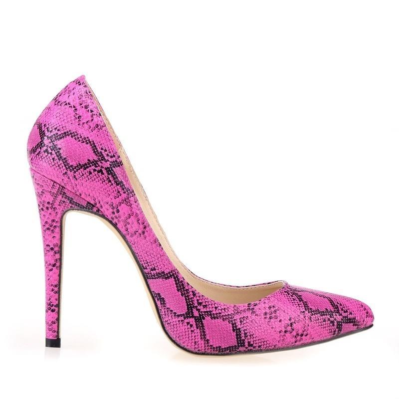 Classic Sexy Pointed Toe High Heels Women Pumps Shoes Faux Snake Print Wedding Party Pattern Shoes