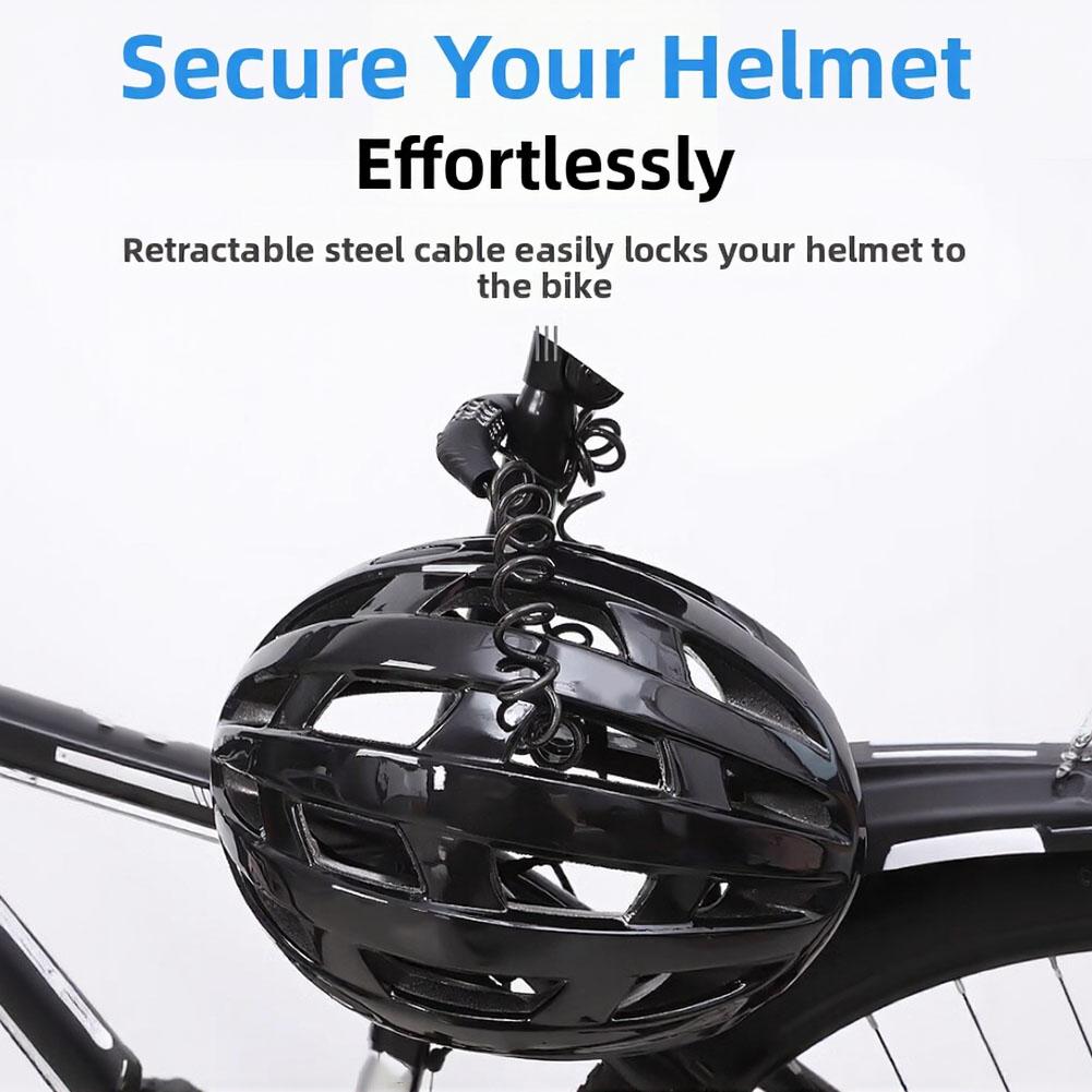1.5m Retractable Steel Cable Security For Lock with 4-Digit Resettable Combination for Bike Luggage Suitcase Gear