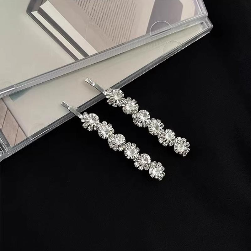 Набор блестящих хрустальных заколок для волос, заколки-невидимки со стразами в виде цветов, милые элегантные заколки-невидимки, шпильки, женские аксессуары для волос