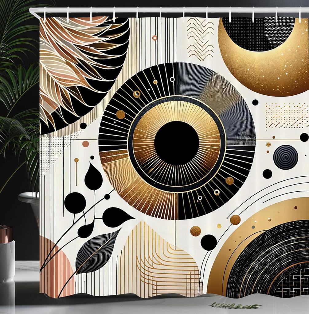 Oriental Atmosphere Warm Tone Mandala Gorgeous Life Tree Shower Curtain, Fabric Bathroom Decorative Shower Curtain With Hook