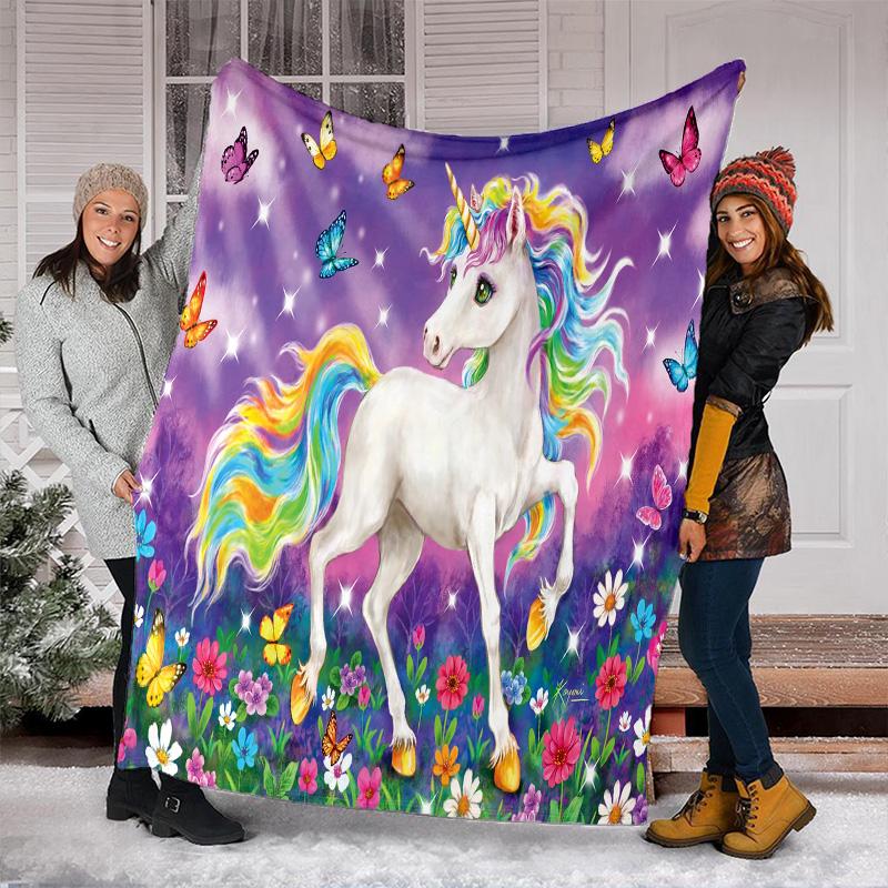 Unicorn Fantasy Blanket Soft Comfortable All Seasons Perfect Sofa Office Nap Travel Birthday Gift Christmas Present