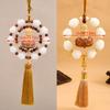 Good Luck Boxwood Small Buddha Pendant Bodhi Lotus Tassel Car Hanging Car Single/Double Ring Ornaments Car Rearview Pendant