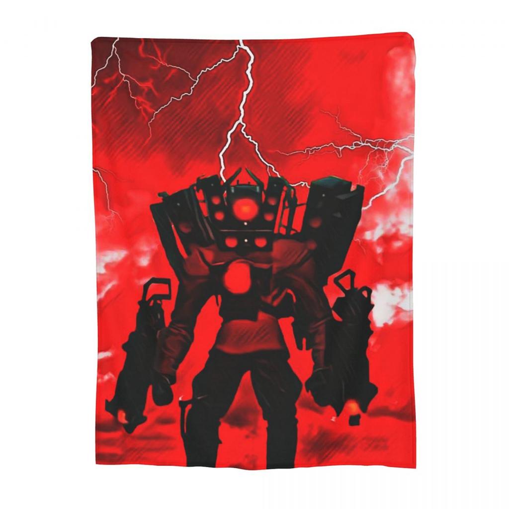 Skibidi Toilet Funny Blankets Flannel Throw Blanket Super Soft Throw Blankets for Home Bedroom Outdoor Throws Bedspread Quilt