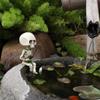 Creative Resin Fishing Skull Ornament Resin Craft Courtyard Terrarium Garden Skeleton Fishing Statue Aquarium Decoration