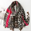 Autumn Women Scarf Cotton Leopard Print Shawl Tassel Summer Sun Protection Muslim Hijab Viscose Wrap Headscarf 90*180cm