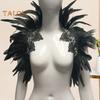 Fake Collar Gothic Style Feather Shawl Imitation Feather Hollow Out Lace Unisex Stage Show Performance Halloween Cosplay Shoulder Scarf