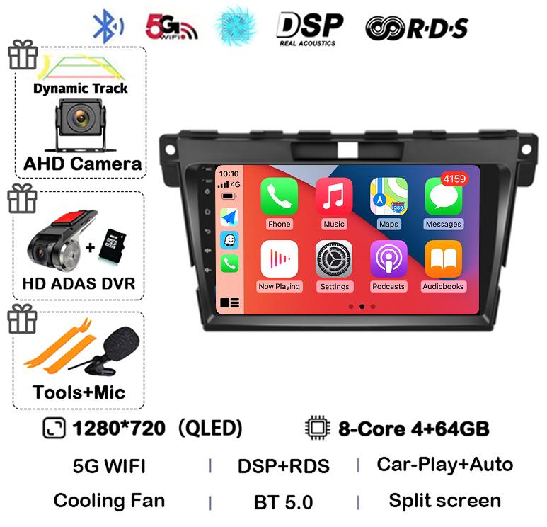 Android 14 Carplay для MAZDA CX-7 CX7 CX 7 2007 2008 2009 2010 2011 2012 2013 2014 Автомобильное радио GPS Мультимедиа Видеоплеер Стерео