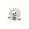 1pc Spooky Halloween Skull for Sticker - Black Electrocuted Design for Bedroom & Entryway Decor, No Power Needed